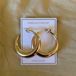 Sterling Forever 14k Gold Plated Chunky Hoops